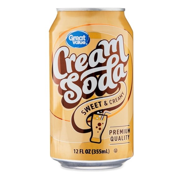Great Value Cream Soda Pop, 12 fl oz, 12 Pack Cans