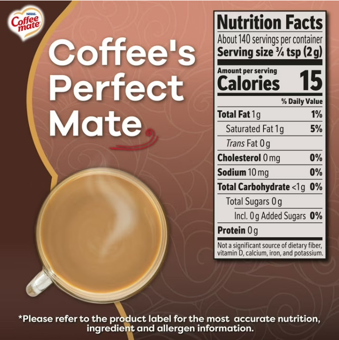 2PK Nestle Coffee mate Chocolate Creme Sugar Free Powder Coffee Creamer, 10.2oz