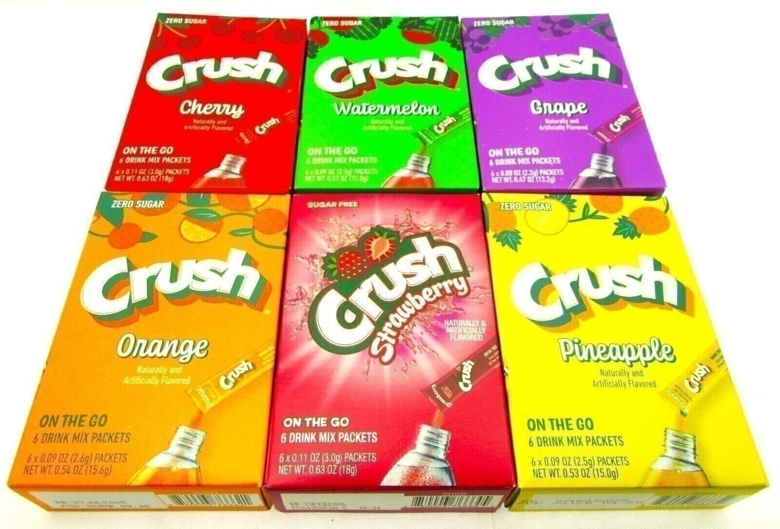 Six Flavor Crush ~ Packets ~ Sugar Free ~ Powdered Drink Mixes