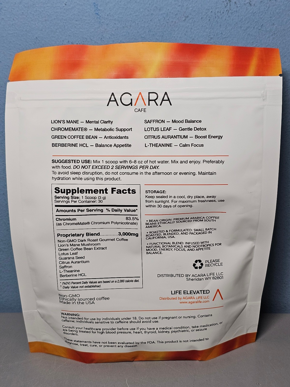 Agara Cafe Dark Roast Coffee premium Arabica Blend – 30 servings – New! Sealed!