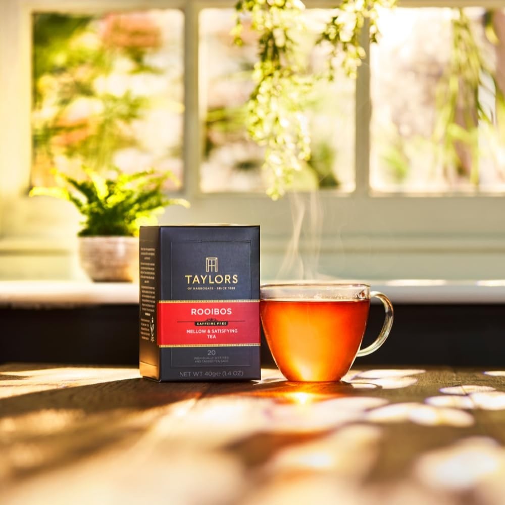 20 Count Rooibos Tea Bags – Naturally Caffeine-Free Herbal Delight, Hot or Iced