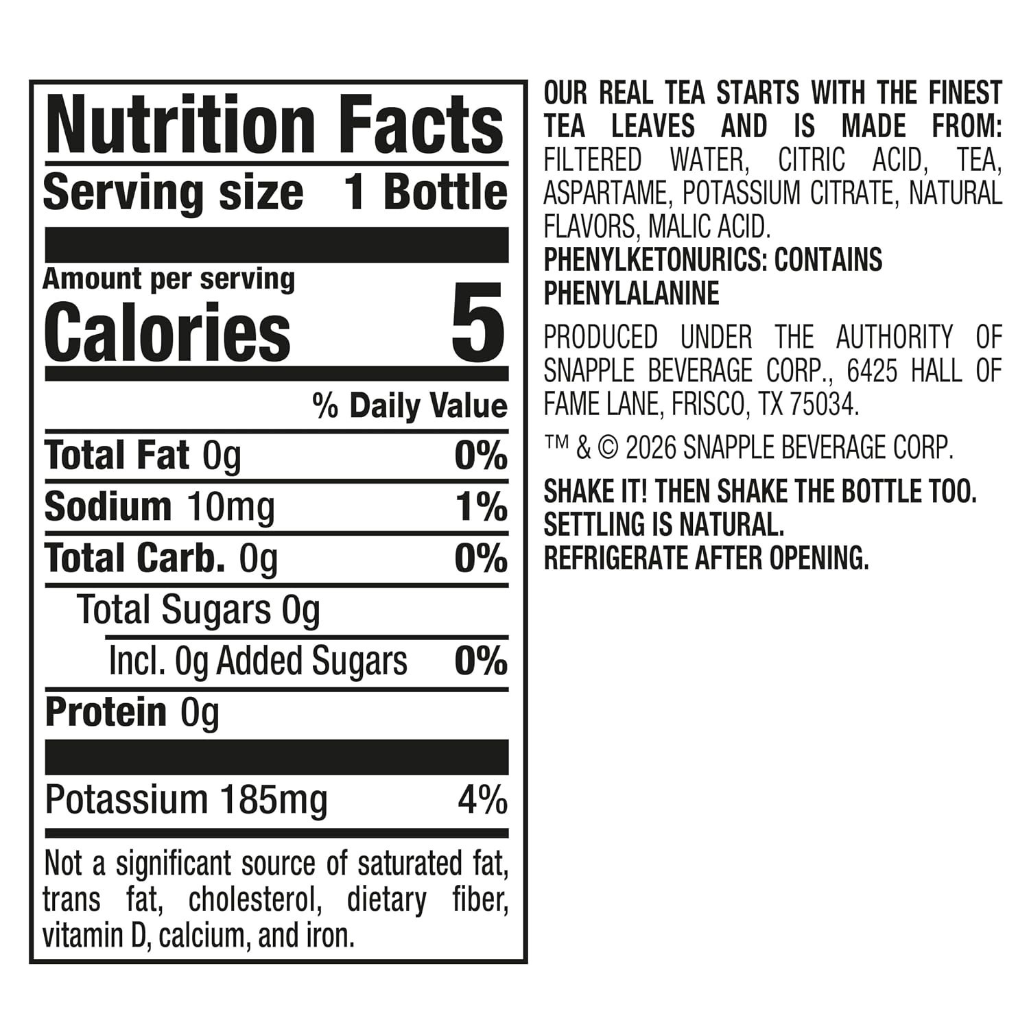 Zero Sugar Peach Tea, 16 Fl Oz Recycled Plastic Bottle (Pack of 12)