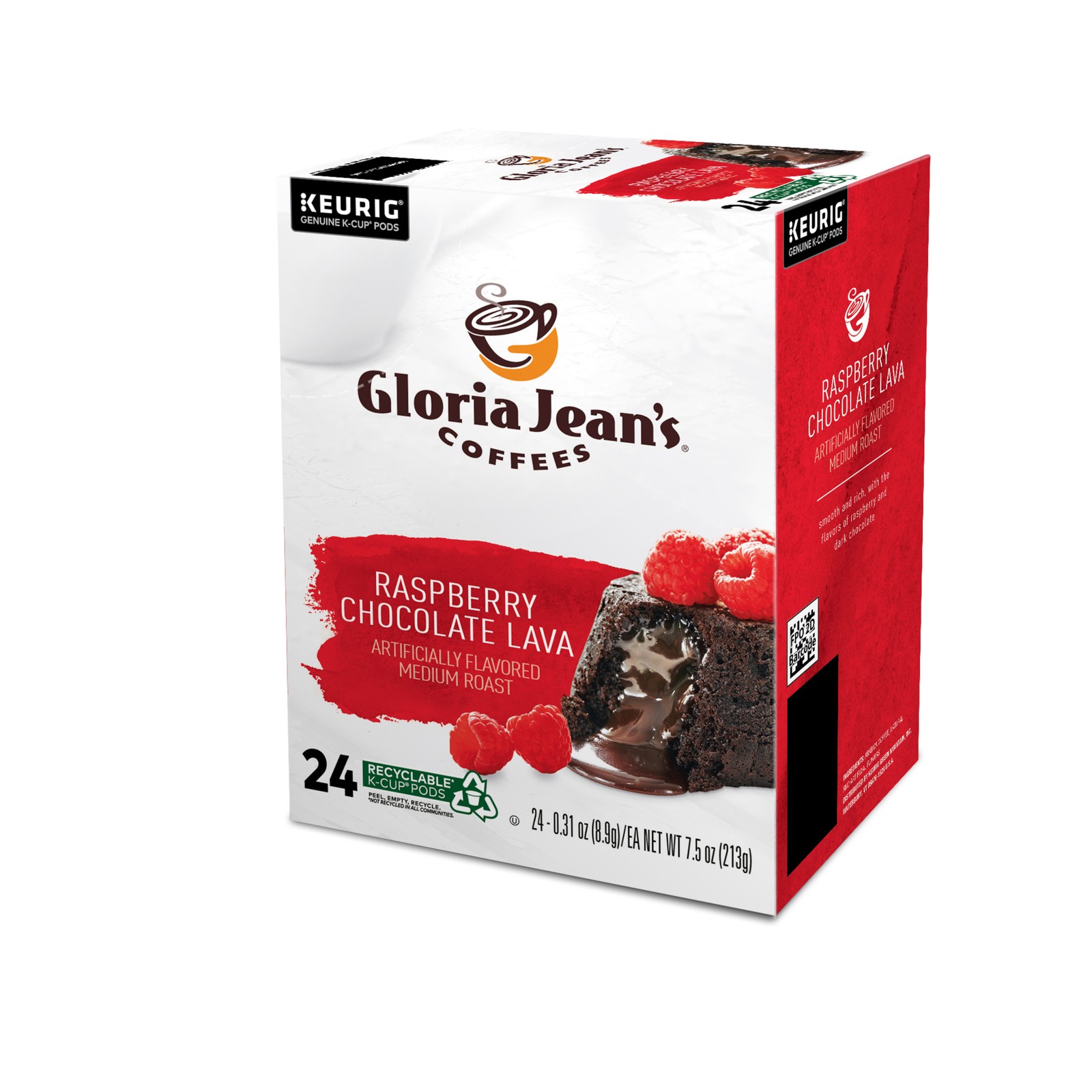 Gloria Jean’s Raspberry Chocolate Lava Coffee, Keurig K-Cup Pod, 24 Count