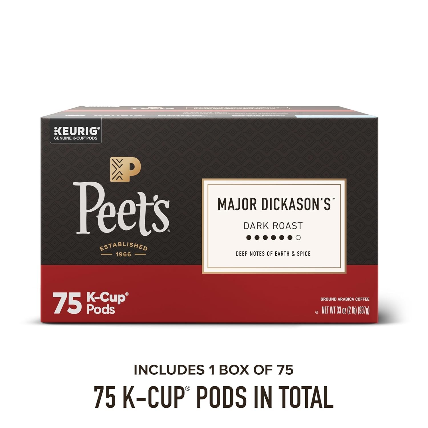 Peet’s Coffee, Dark Roast Keurig K-Cup Pods, 100% Arabica Coffee – Major Dickaso