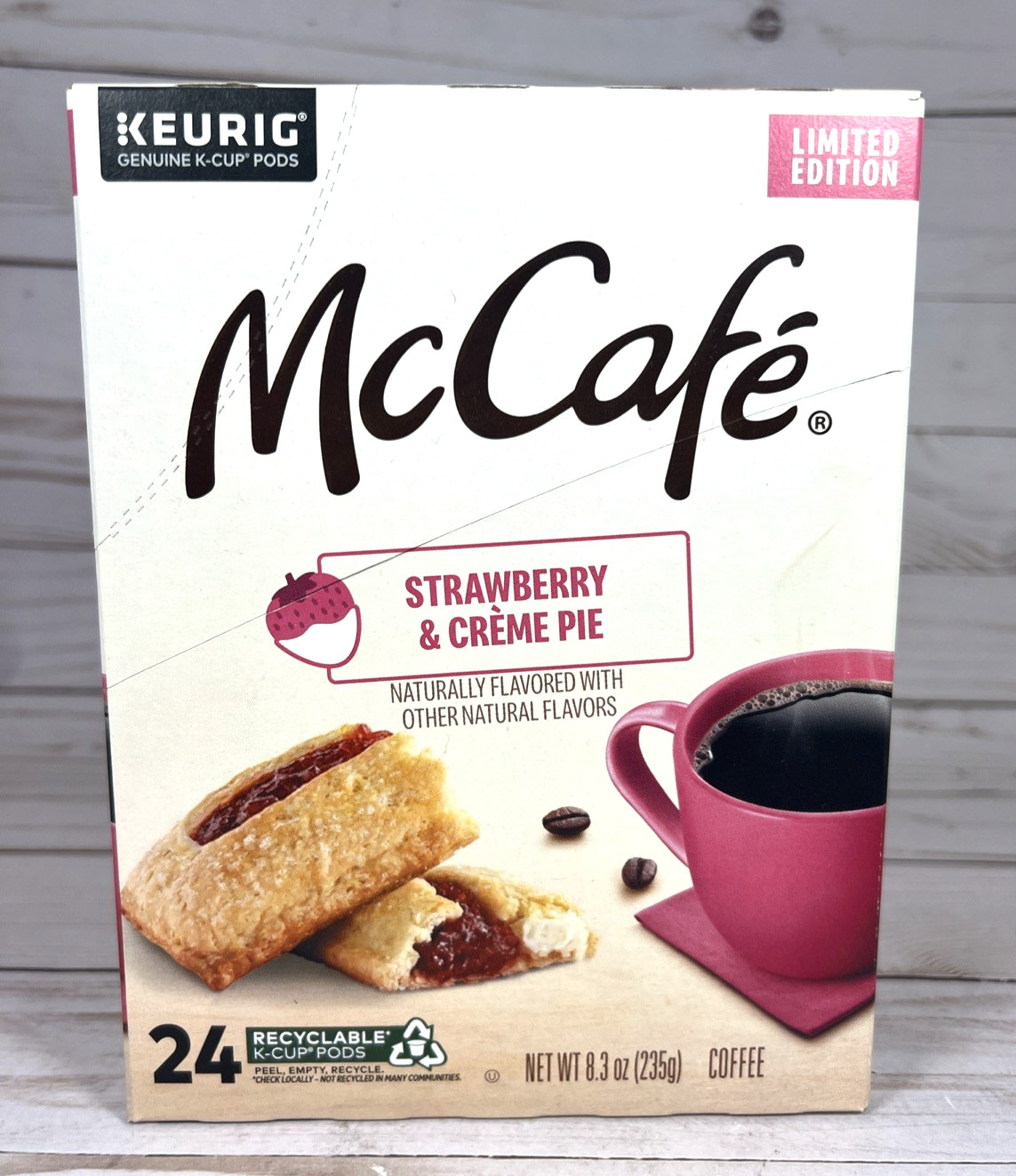 McCafe Strawberry & Creme Pie Limited Edition Coffee Keurig 24 K-Cup Pods 12/26