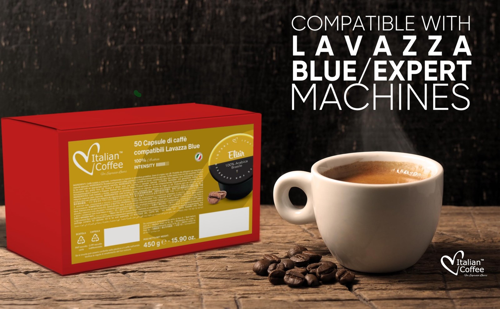 capsules compatible with Lavazza BLUE and Lavazza Expert machines (Elisir, 1 …