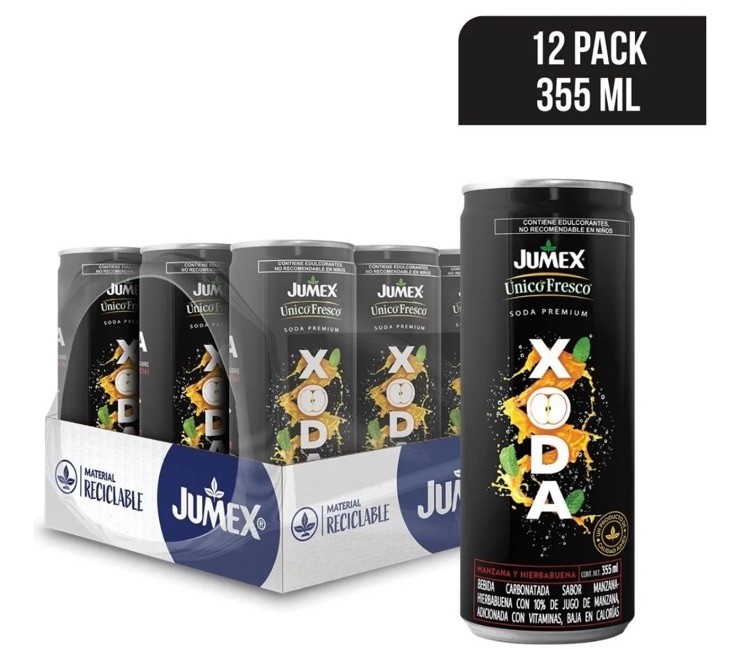 JUMEX ÚNICO FRESCO XODA Bebida Manzana Hierbabuena 355ml 12pack