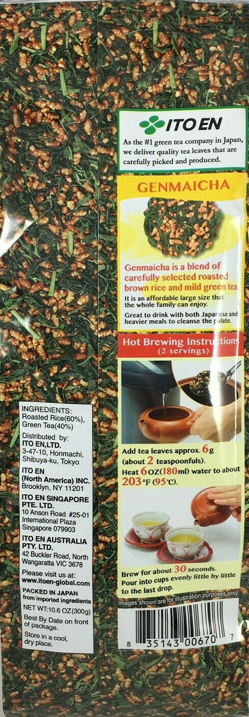 ITO EN Japanese Genmaicha Green Tea with Roasted Rice 10.6 oz 300g Made in Japan