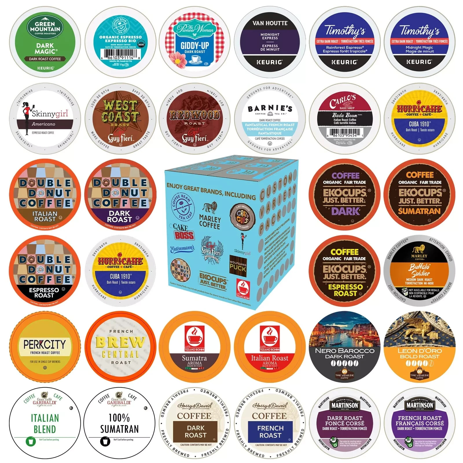 Custom Variety Pack Coffee Pod Variety Pack Dark Roast and Bold Flavors Singl…