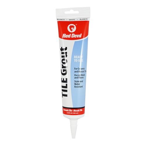 Red Devil 0425 Pre-Mixed Tile Grout Squeeze Tube, 5.5 oz, White