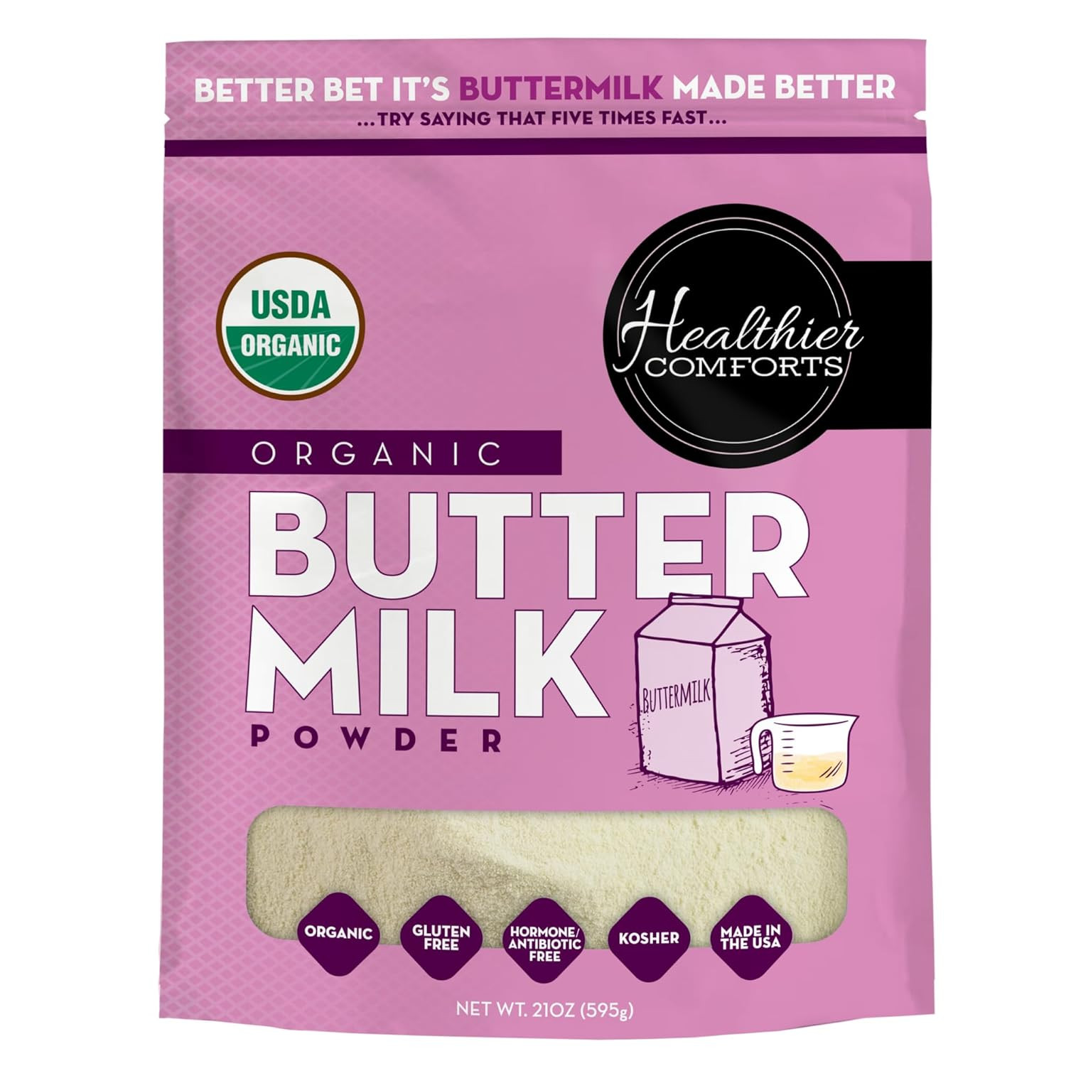 Organic Buttermilk Powder | USDA Certified, Kosher, Gluten Free, Non-Gmo | Ba…