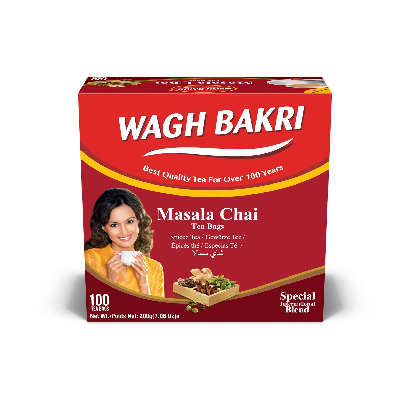 Masala Chai Tea Bags – 100 Count International Blend, 200 Grams