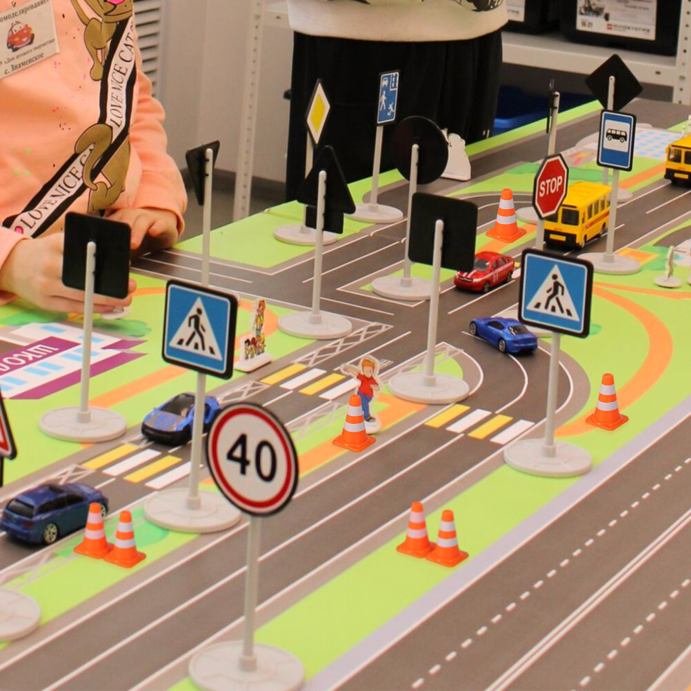 road cones mini Miniature Traffic Toys Construction Toys Model