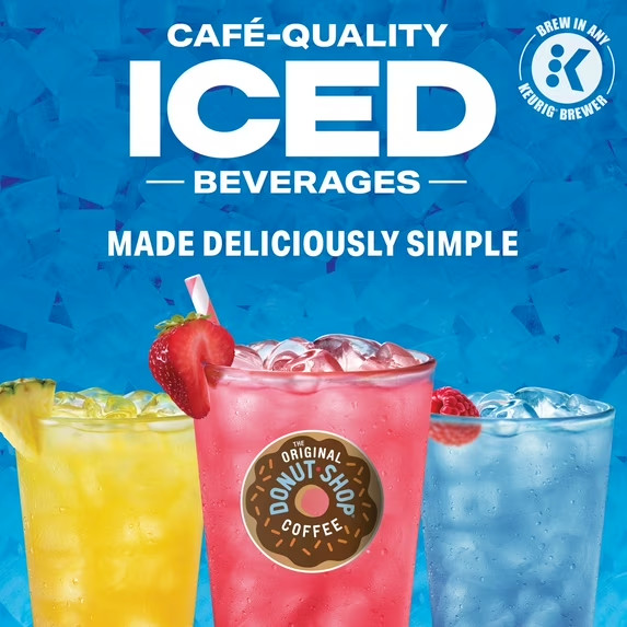 The Original Donut Shop, Iced Refreshers Berry Chill Flavor K-Cup Pods, 10 Count