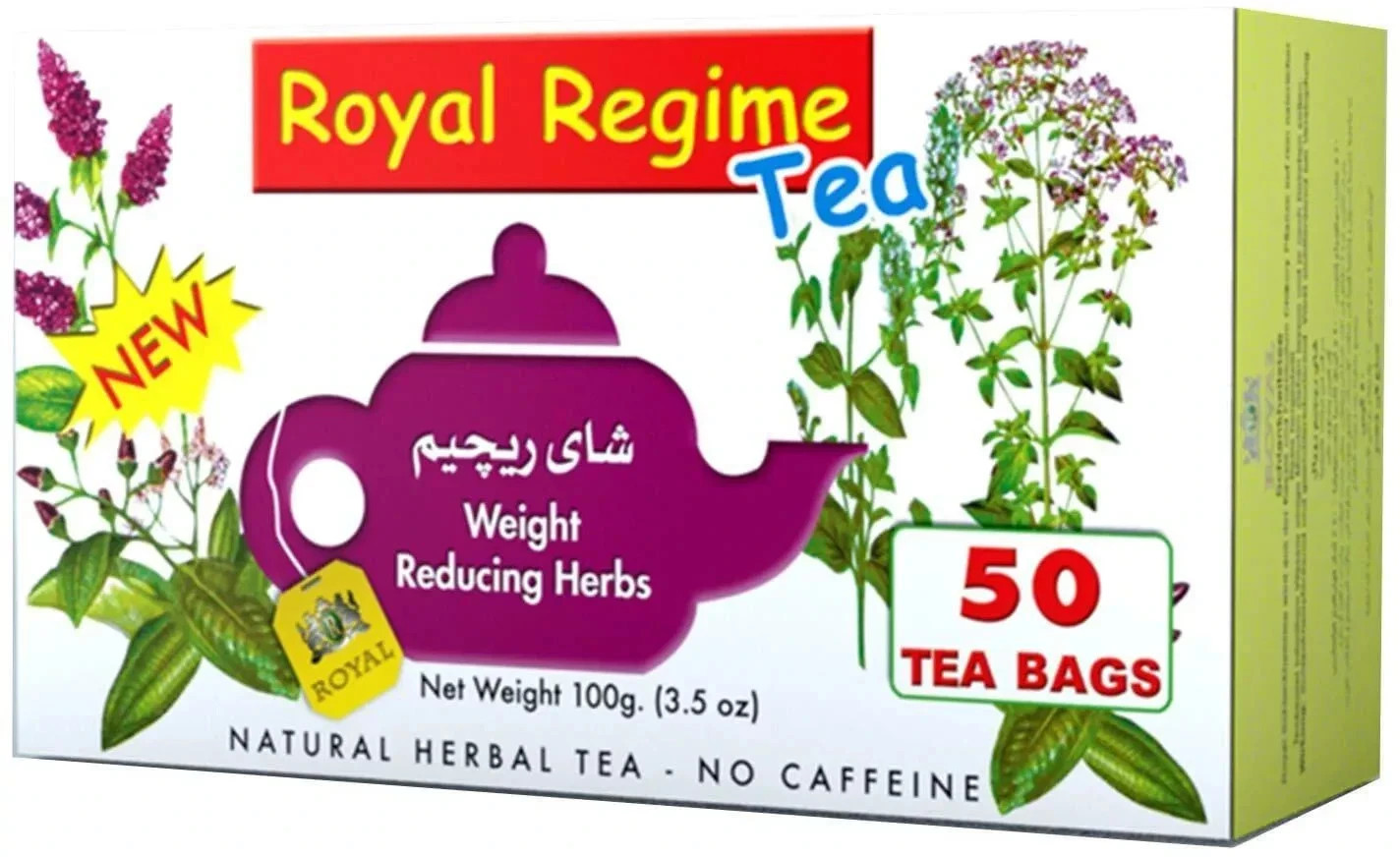 4 X Royal Regime Herbal Natural Tea Weight Loss Diet Slim ( 4 Packs X 50 Bags )