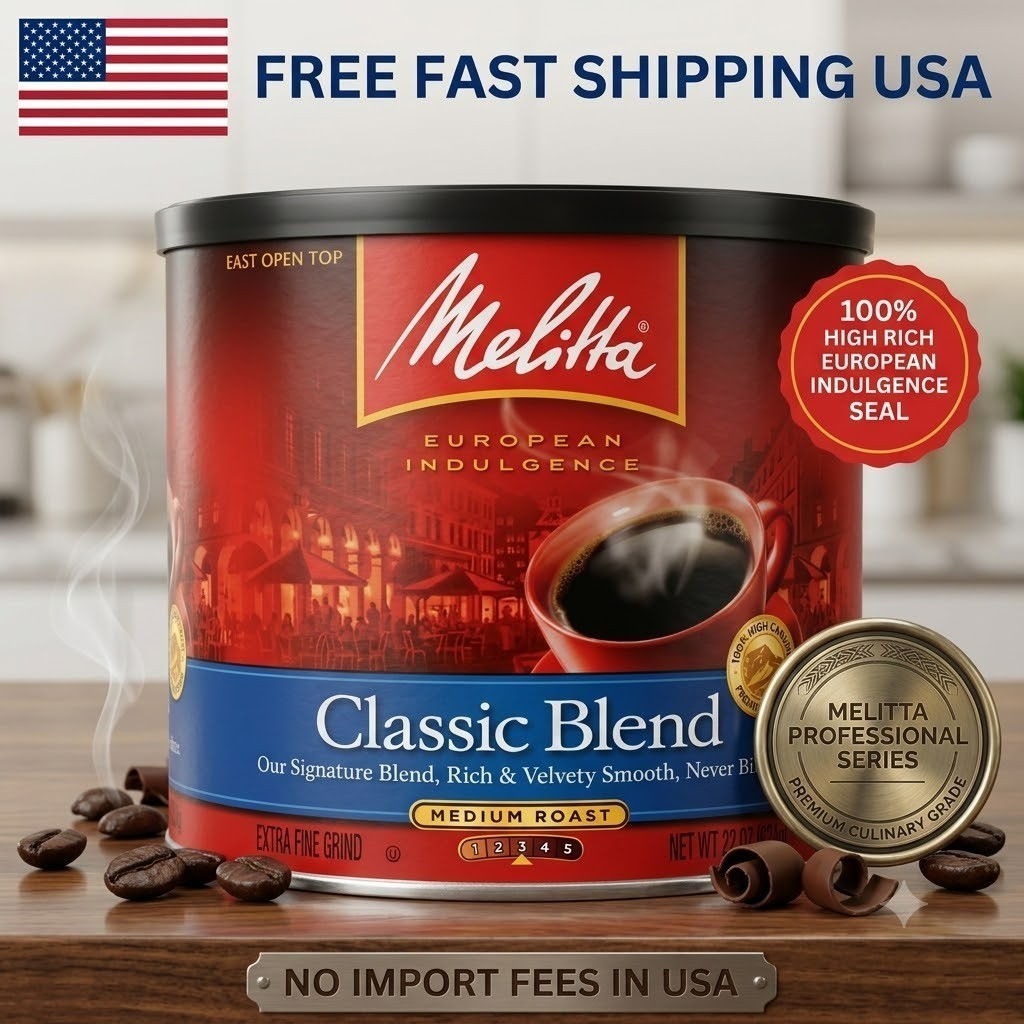 Melitta Classic Roast Caffeinated Canned Coffee, 22oz Can