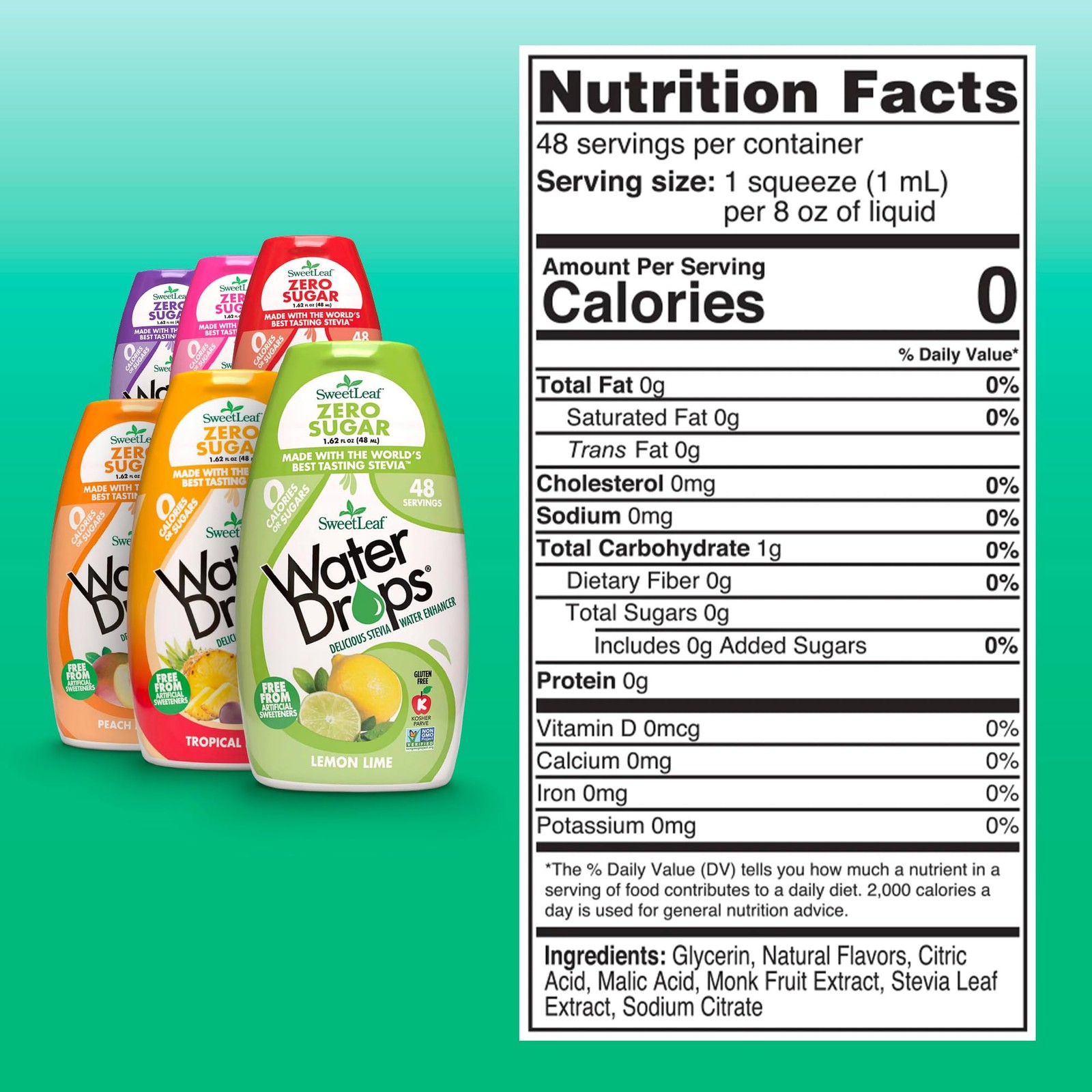 Sweetleaf Stevia Natural Water Drops 6 Unit Variety Pack (1.62 Ounce Each)