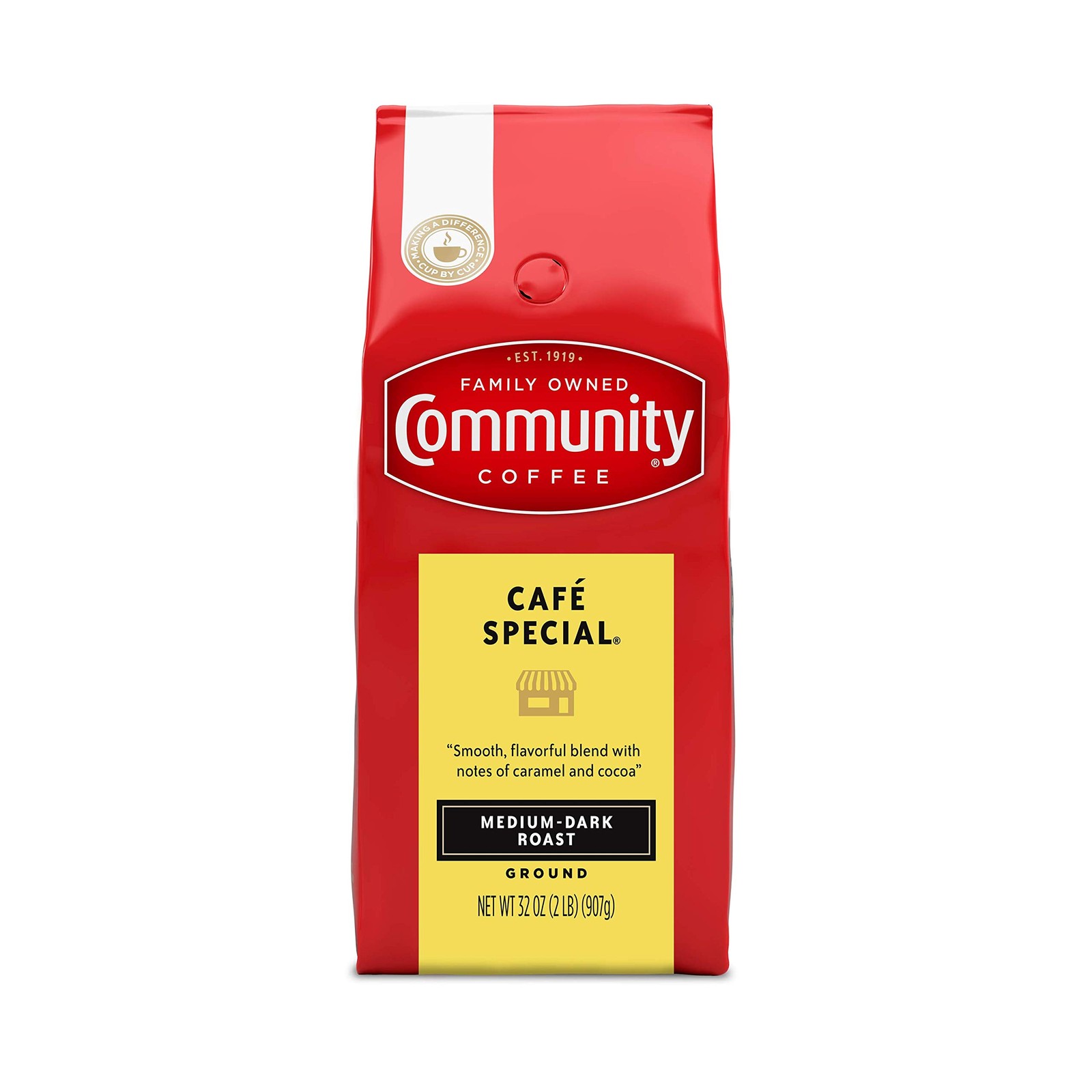 Cafe Special Blend Ground Coffee, Medium Dark Roast, 32 Ounce Bag, 1 Unit