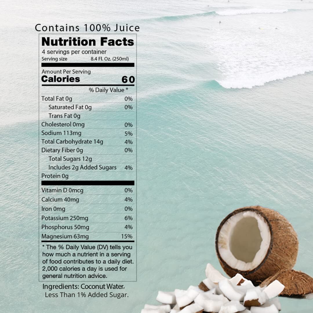 6 Pack – CoCo Joy Natural Coconut Water, 100% Coconut Water, Fresh