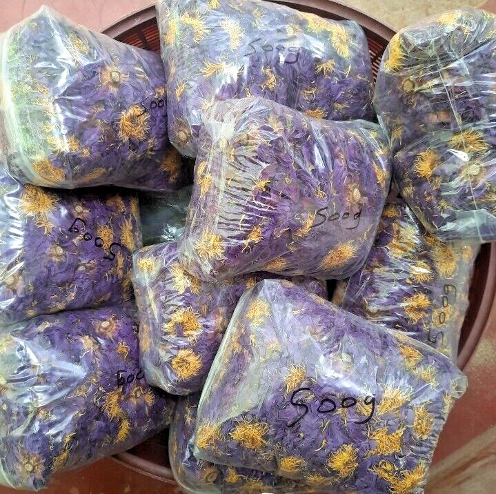 130g Dried Blue Lotus Flower Nymphaea Caerulea Natural Hand Picked Flower Herbal