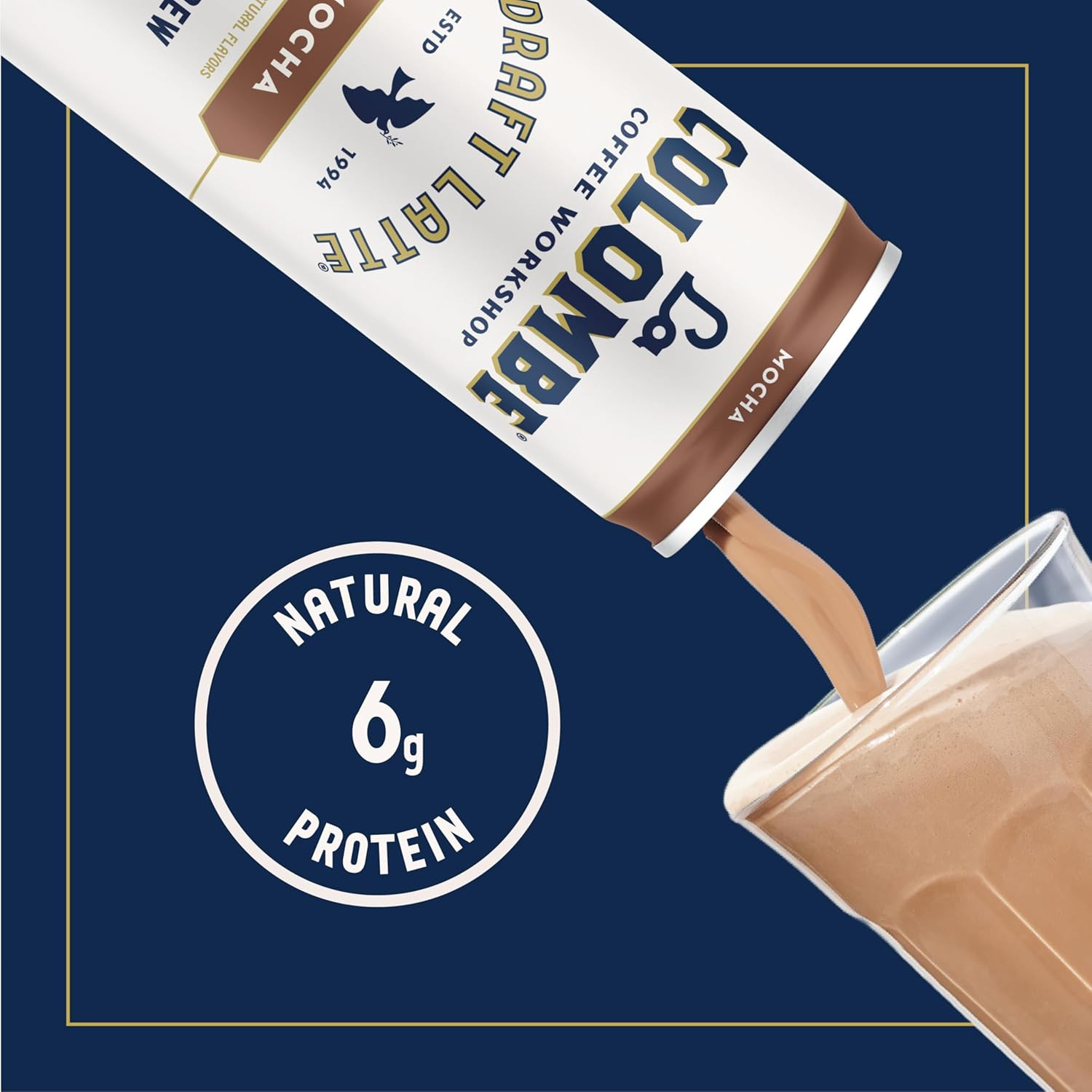 Mocha Draft Latte Ready To Drink Cold Brew Coffee 9oz Cans 4 Pack