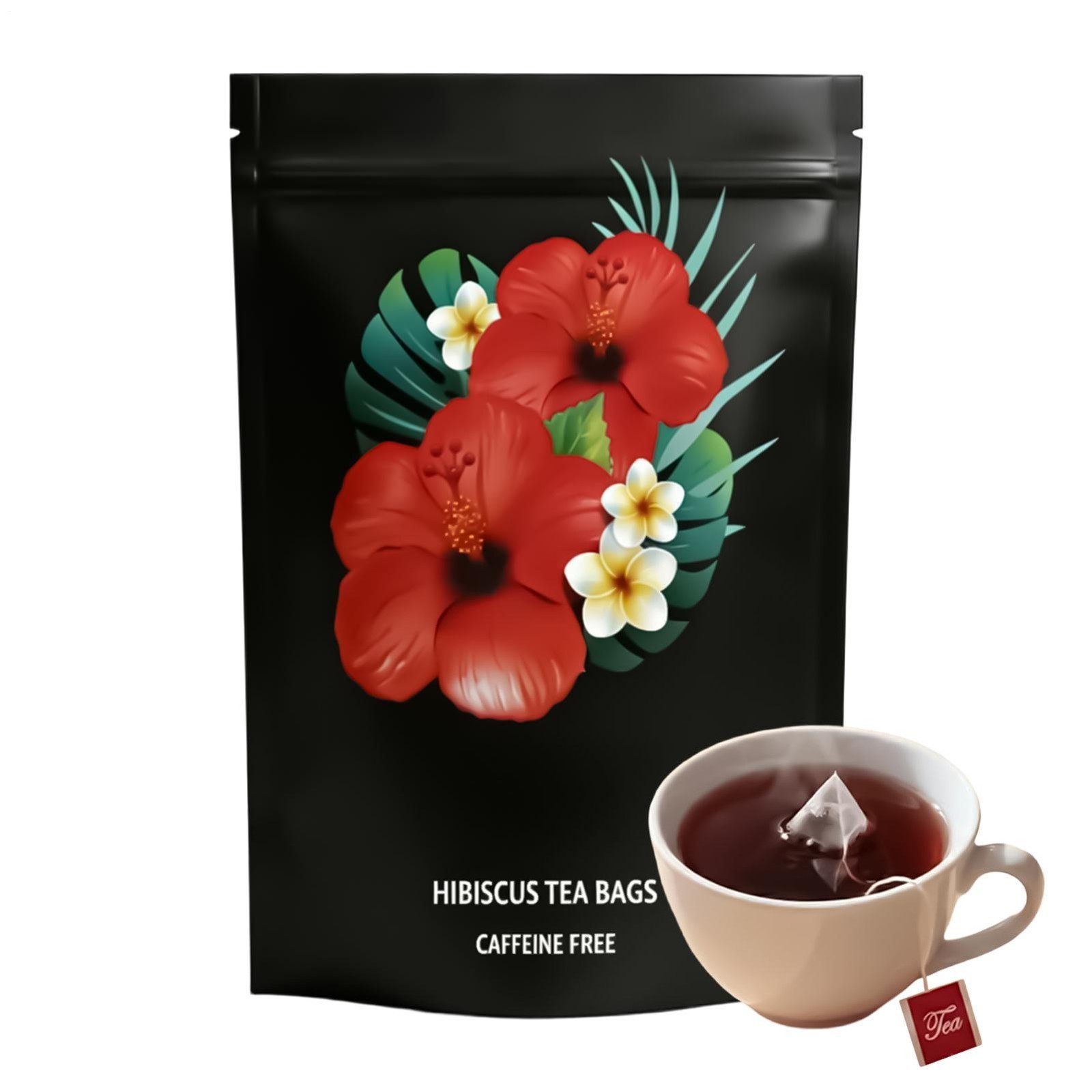 PiPi Tea Organic Hibiscus Tea Bags – Caffeine Free Herbal Tea Rich in Antioxi