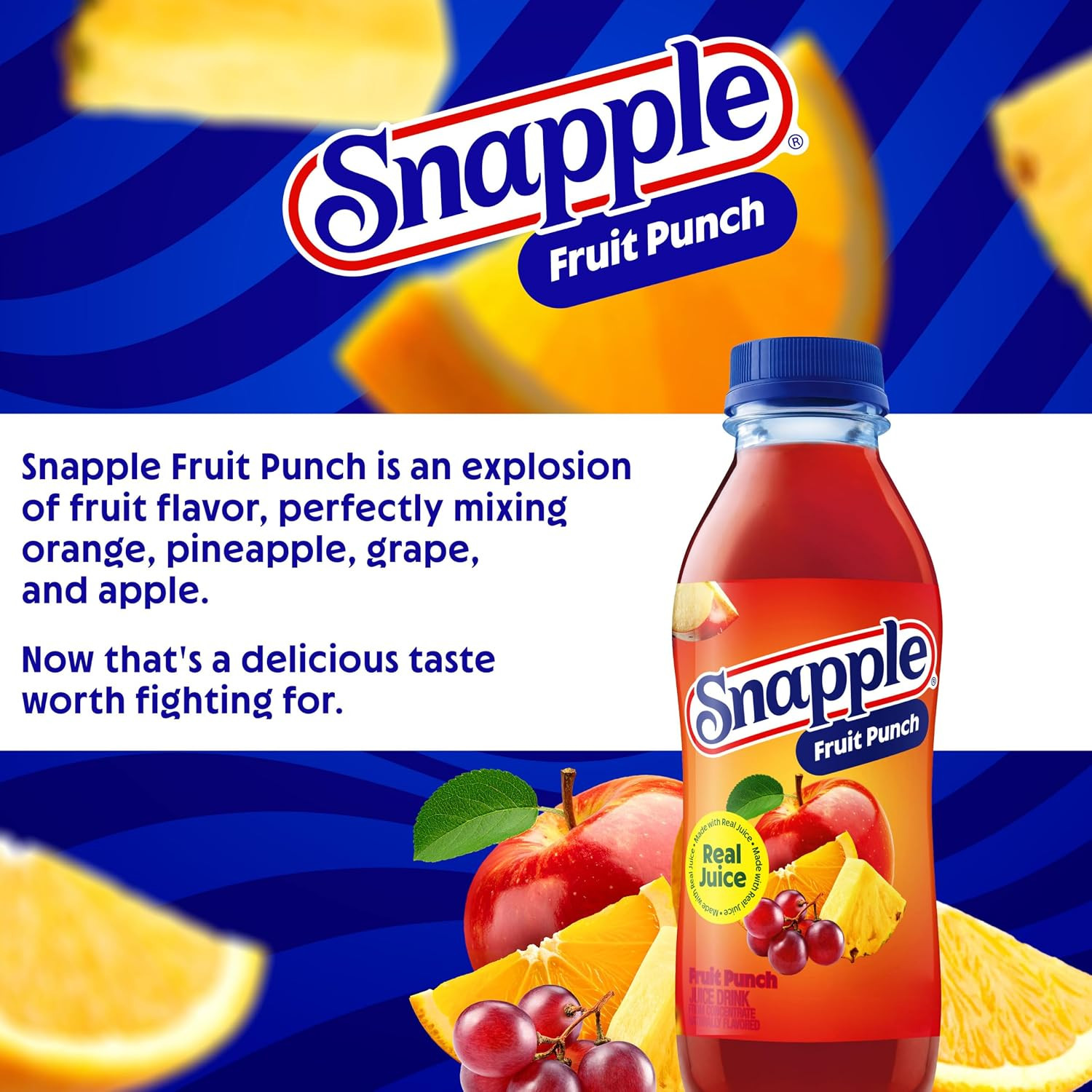 Fruit Punch Juice Drink, 16 fl oz recycled plastic bottle, Pack of 12