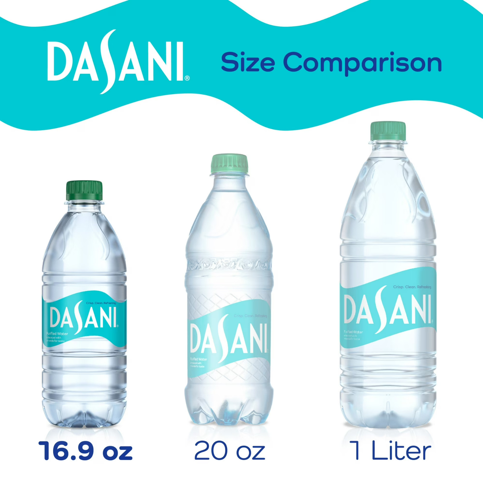 Dasani Purified Water Bottles, 16.9 fl oz, 32 Pack