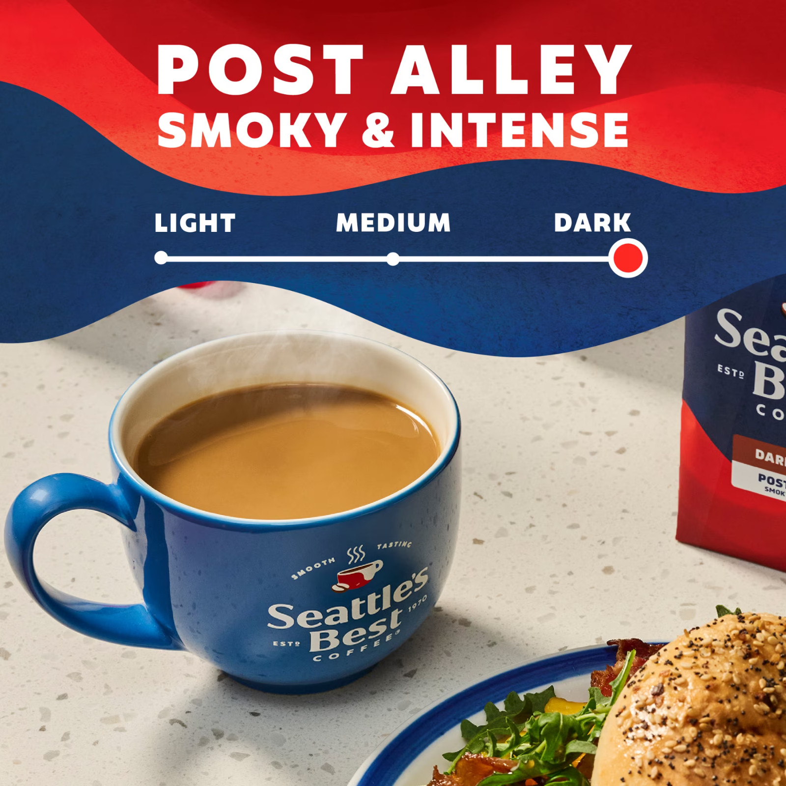 Seattle’s Best Coffee, Post Alley, Dark Roast, Ground Coffee, 100% Arabica,12 oz