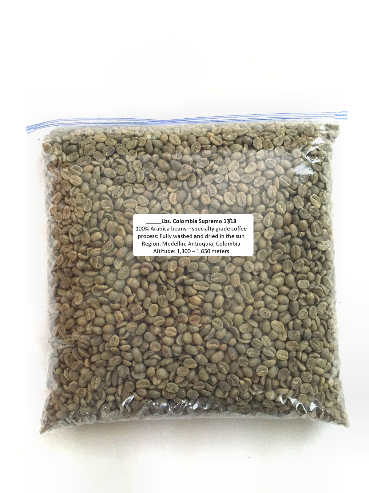 4 lbs. Colombia supremo 17/18 green coffee beans for home roasters