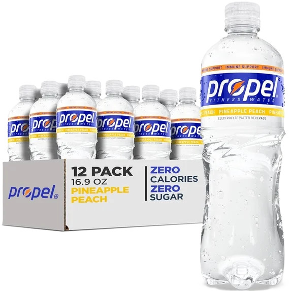 Propel Immune Support Electrolyte Drinking Water Pineapple Peach, 16.9 fl oz, 12