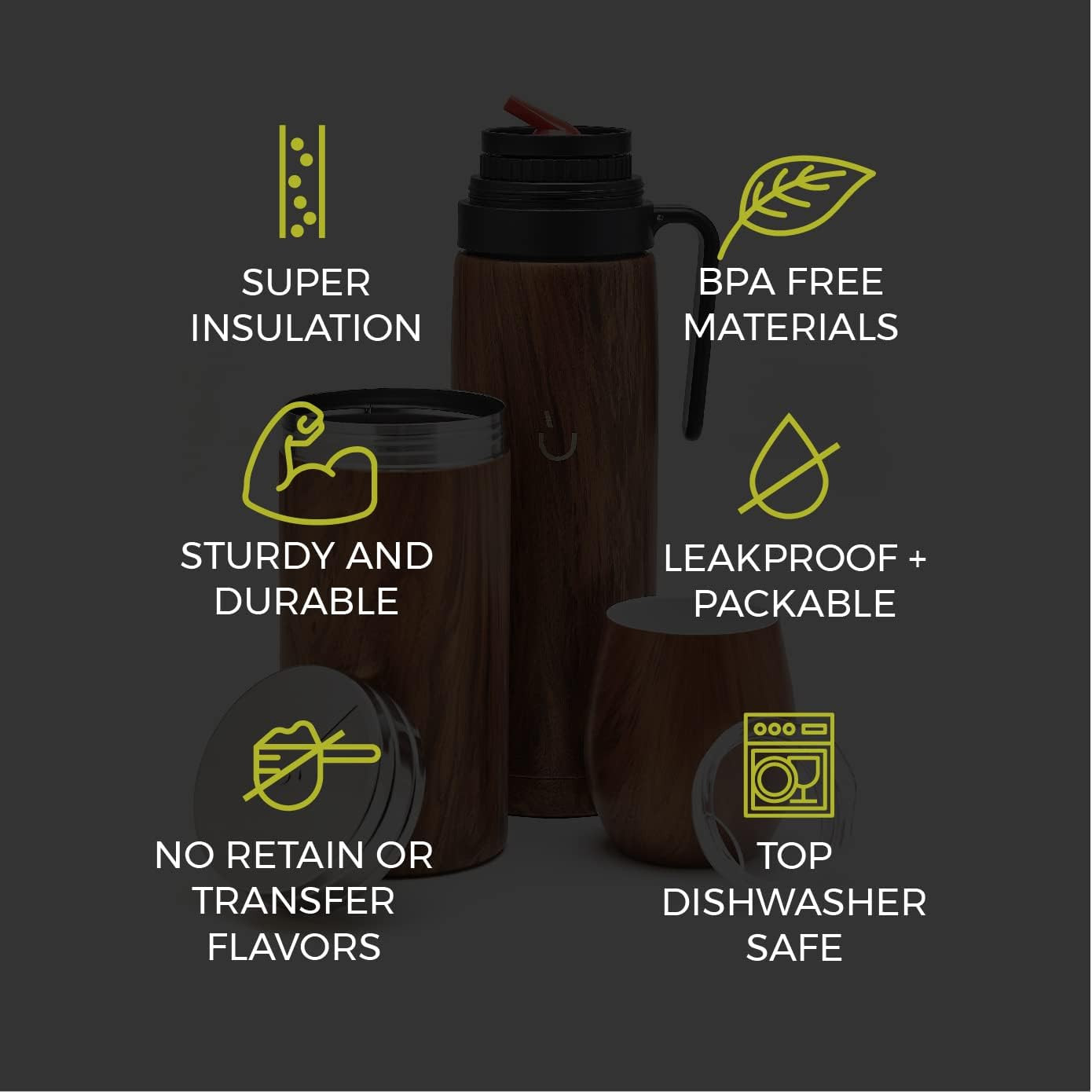Complete Yerba Mate Set – Modern Mate Gourd, Thermal Flask, Yerba Container, Bom