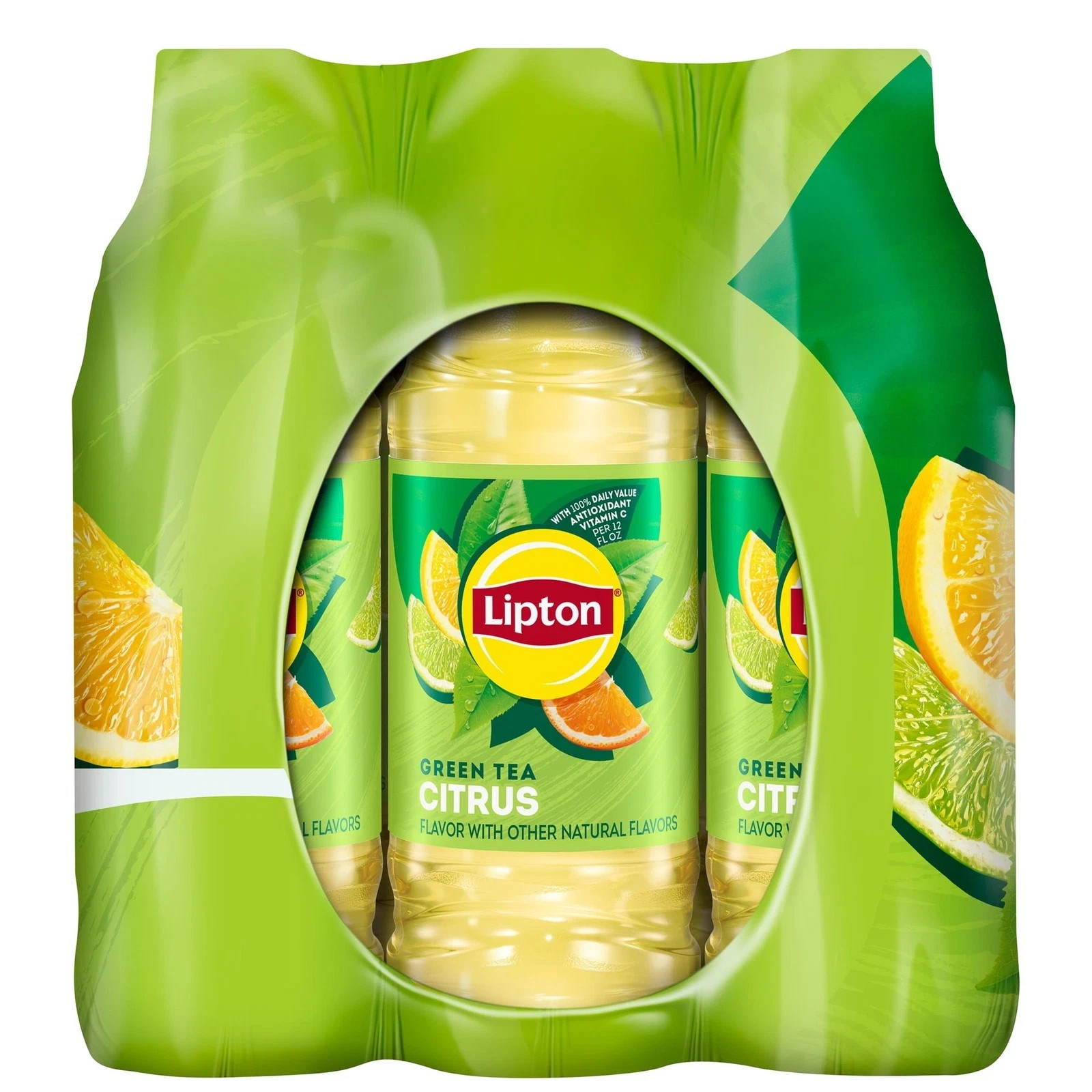 Lipton Iced Green Tea, Citrus Bottled Tea Drink, 16.9 oz, 12 Bottles