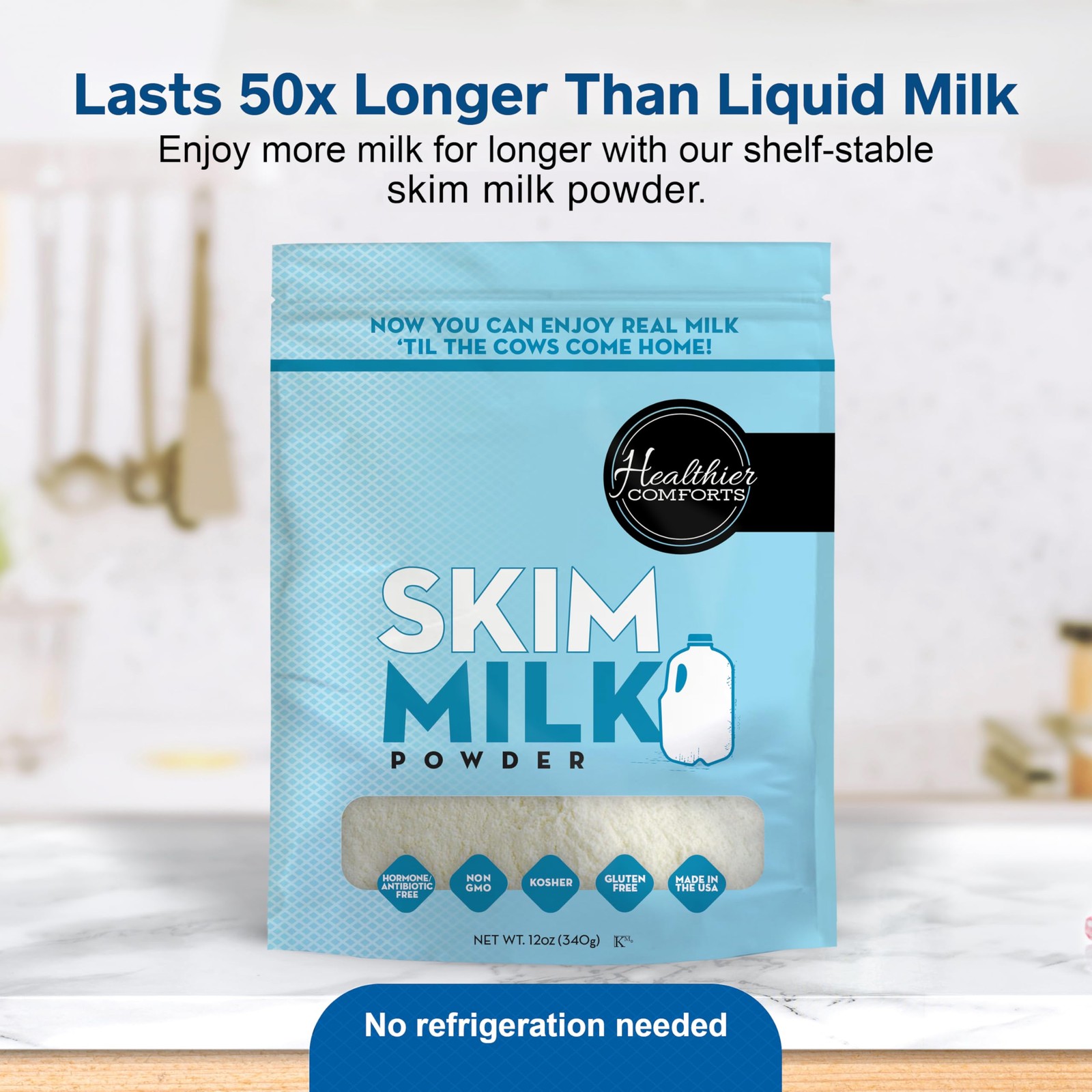 Skim Milk Powder | Fat Free, Shelf Stable | Kosher, Gluten Free, NonGMO, Horm…