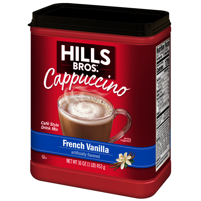 Hills Bros. French Vanilla Cappuccino Instant Coffee Mix, 16 Ounce Canister