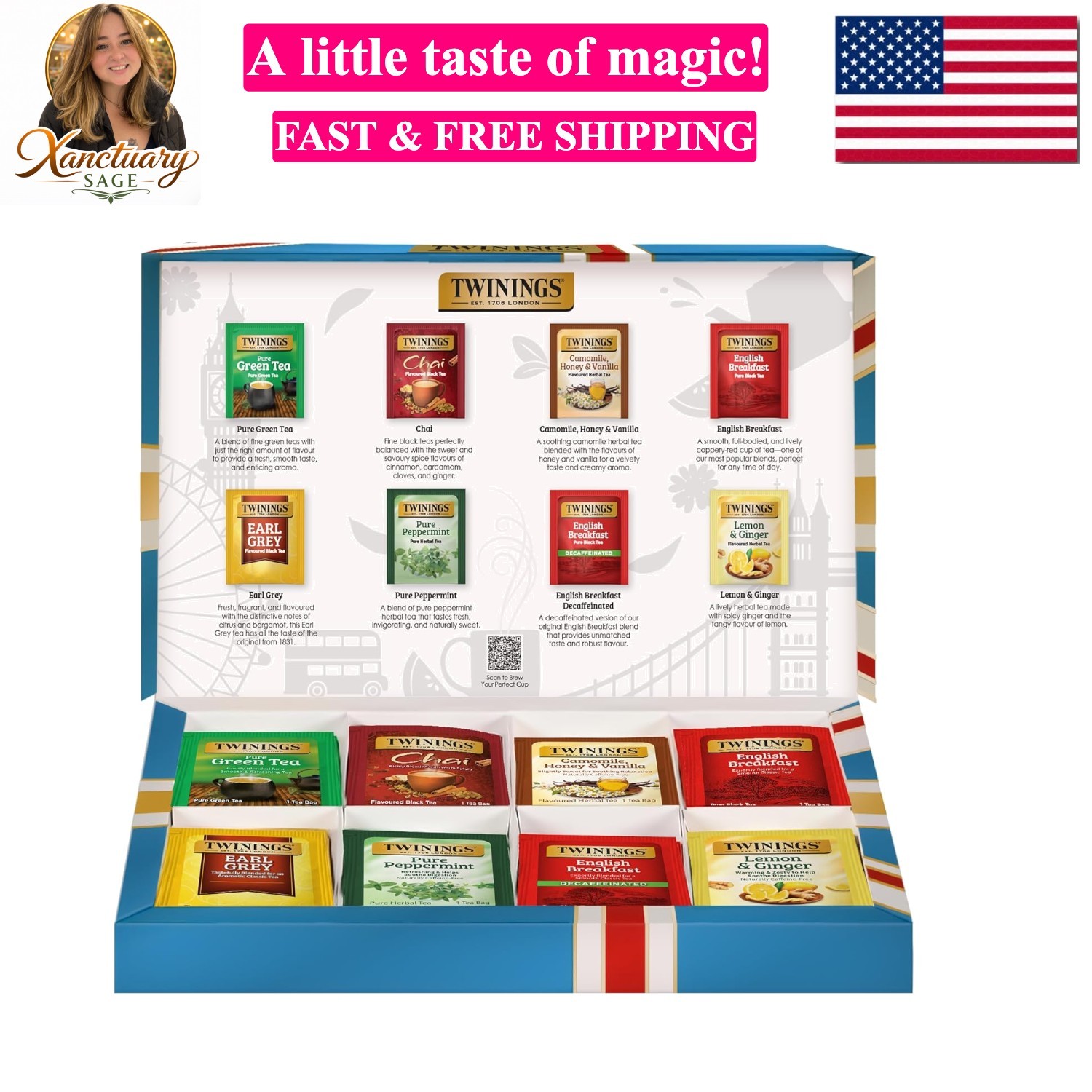 Tea Classics Collection Gift Box Variety Sampler, 48 Tea Bags Pack of 1, Enjo…