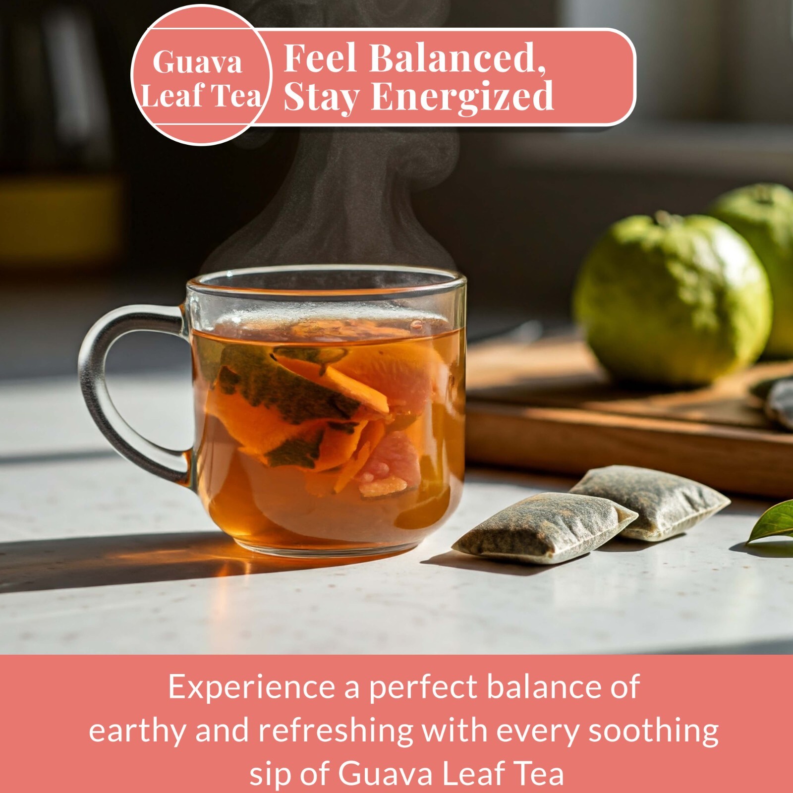 75 Organic Guava Leaf Tea Bags, 100% Pure Guava Tea, DiabeticTea