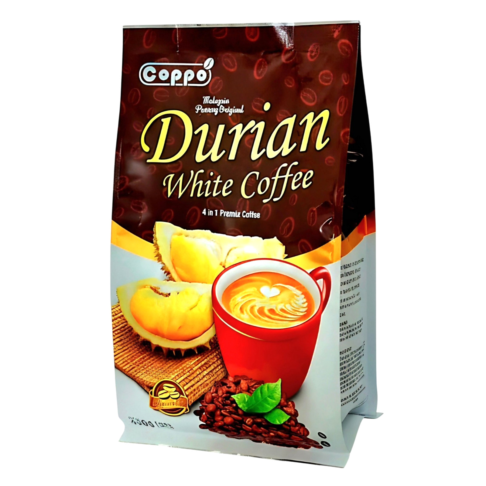 COPPO Durian White Coffee | Instant 4-in-1 Premix | Malaysia | 12 Sachets 456g