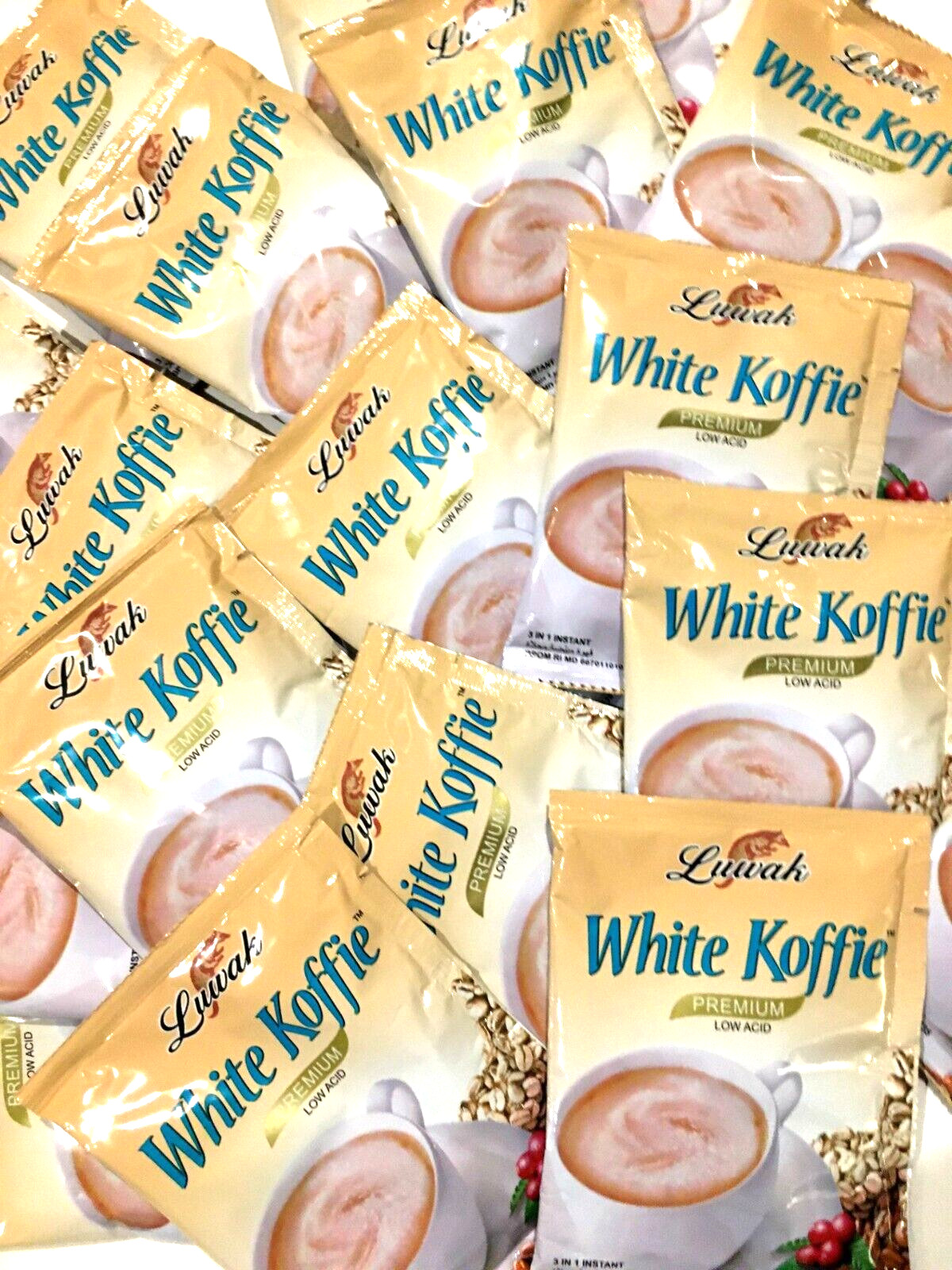 Luwak White Koffie Low Acid 3-In-1 Instant Coffee 20 Sachets x20g( Pack of 2 )