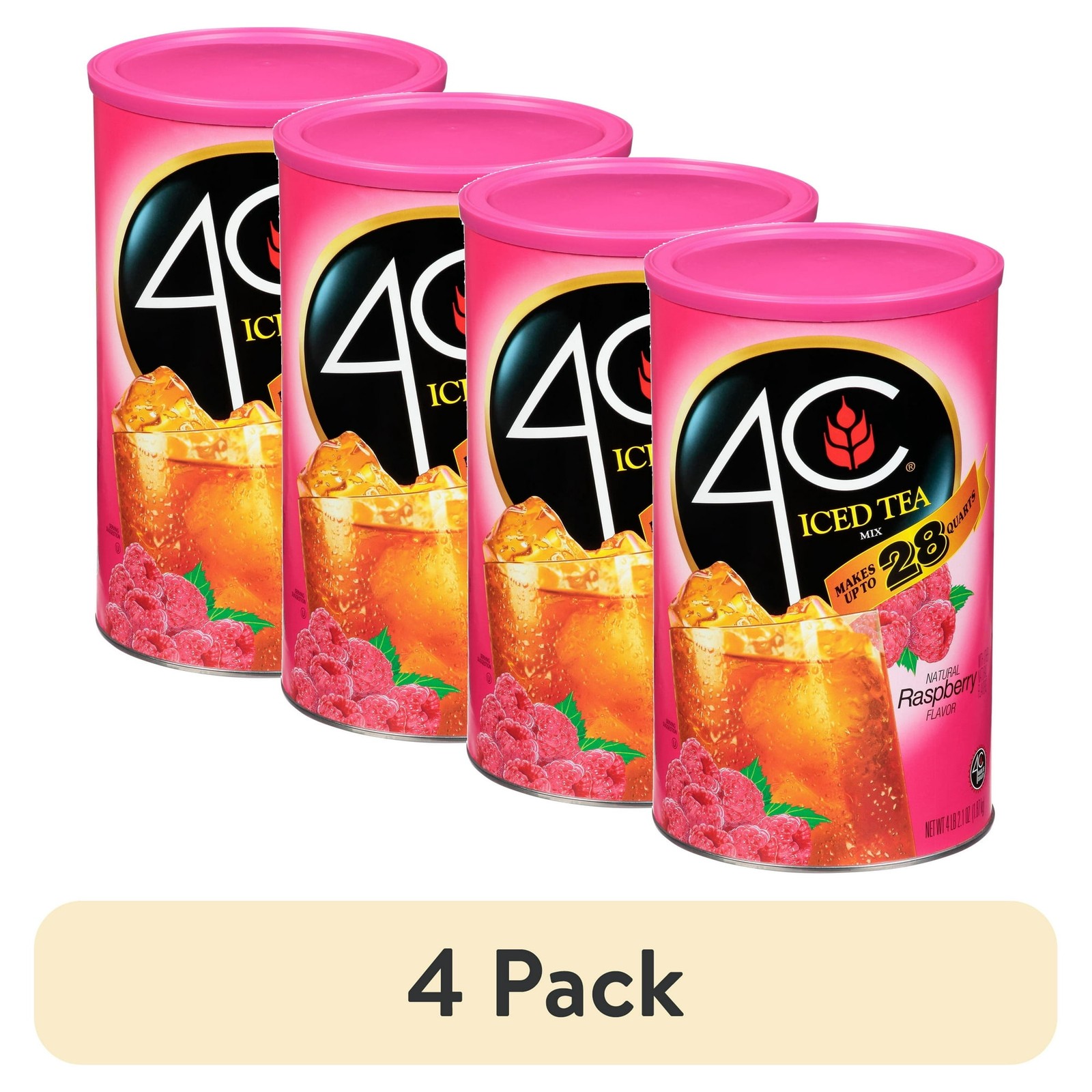 4 pack 4C Raspberry Iced Tea Mix, 66.1 oz, 1 Ct FREE SHIPPING!!!!!