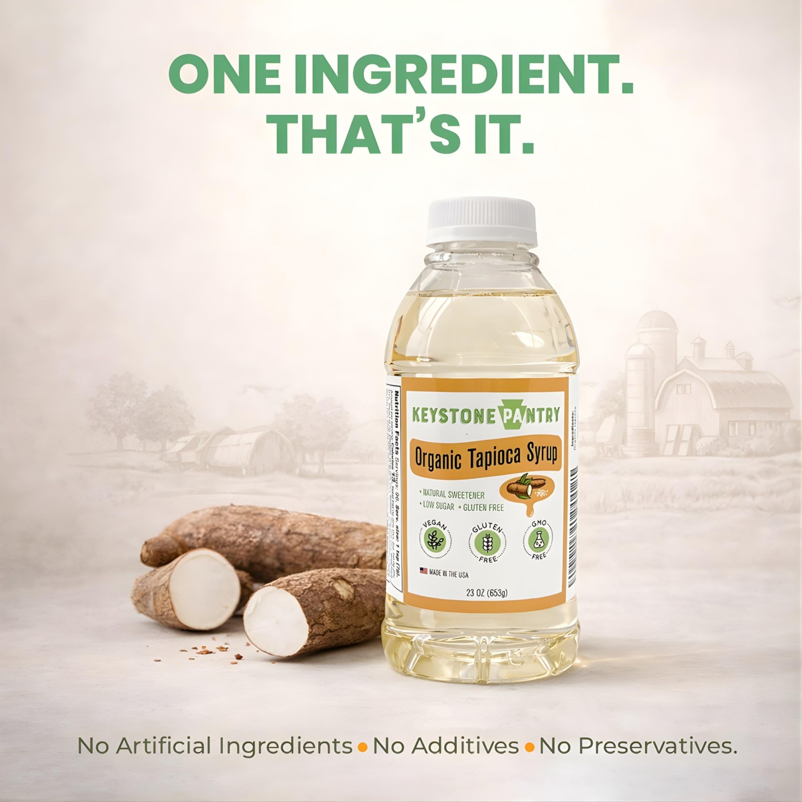 Organic Tapioca Syrup – 23 OZ Bottle – Vegan, Gluten Free – HFC, Corn Syrup S…