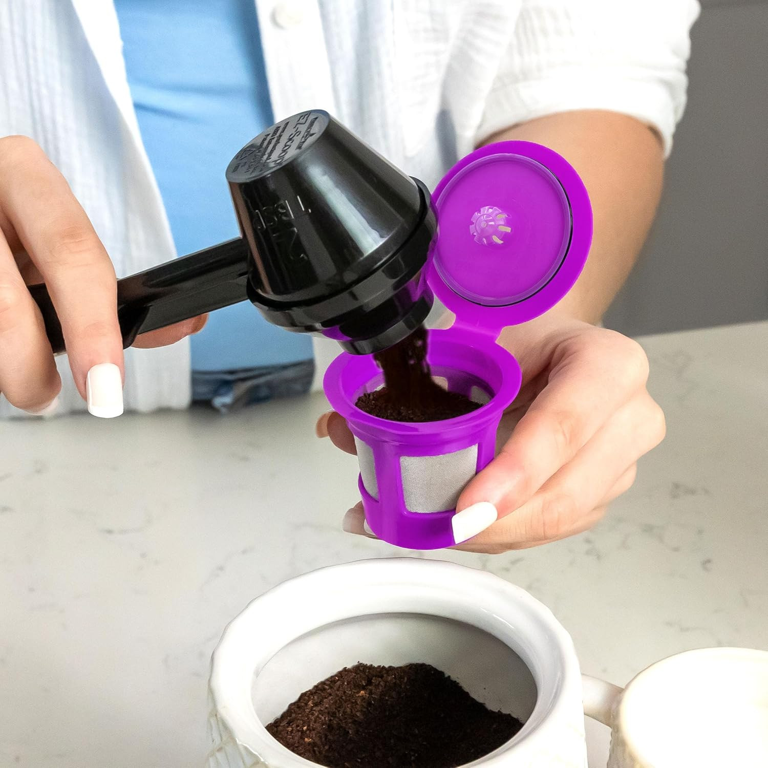 1-Stream Cafe save Reusable K Cup Pod Coffee Filters – Refillable Coffee Pod Cap