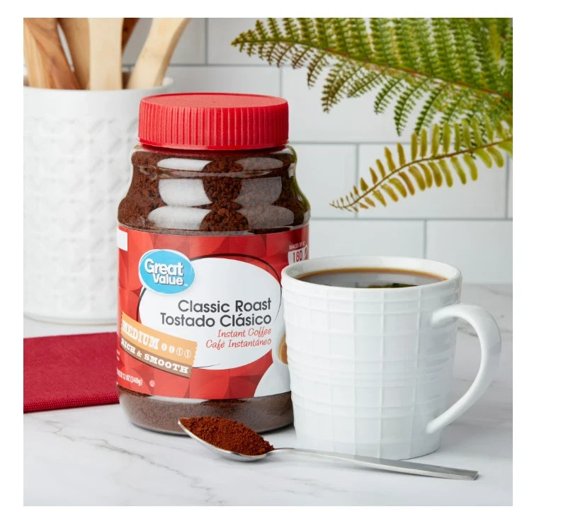 Great Value Classic Medium Roast Instant Coffee, 12 oz