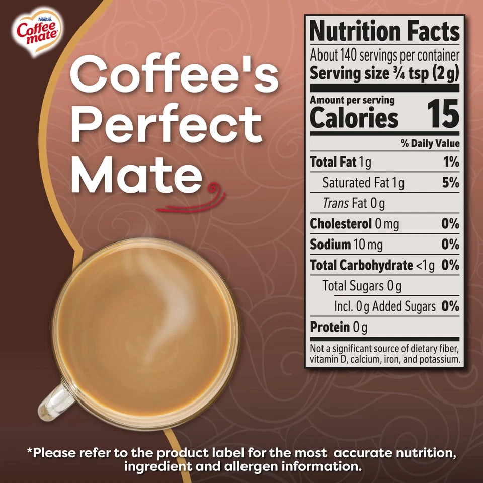 Nestle Coffee Mate, Chocolate Crème Zero-Sugar Powdered Coffee Creamer, 10.2 oz@
