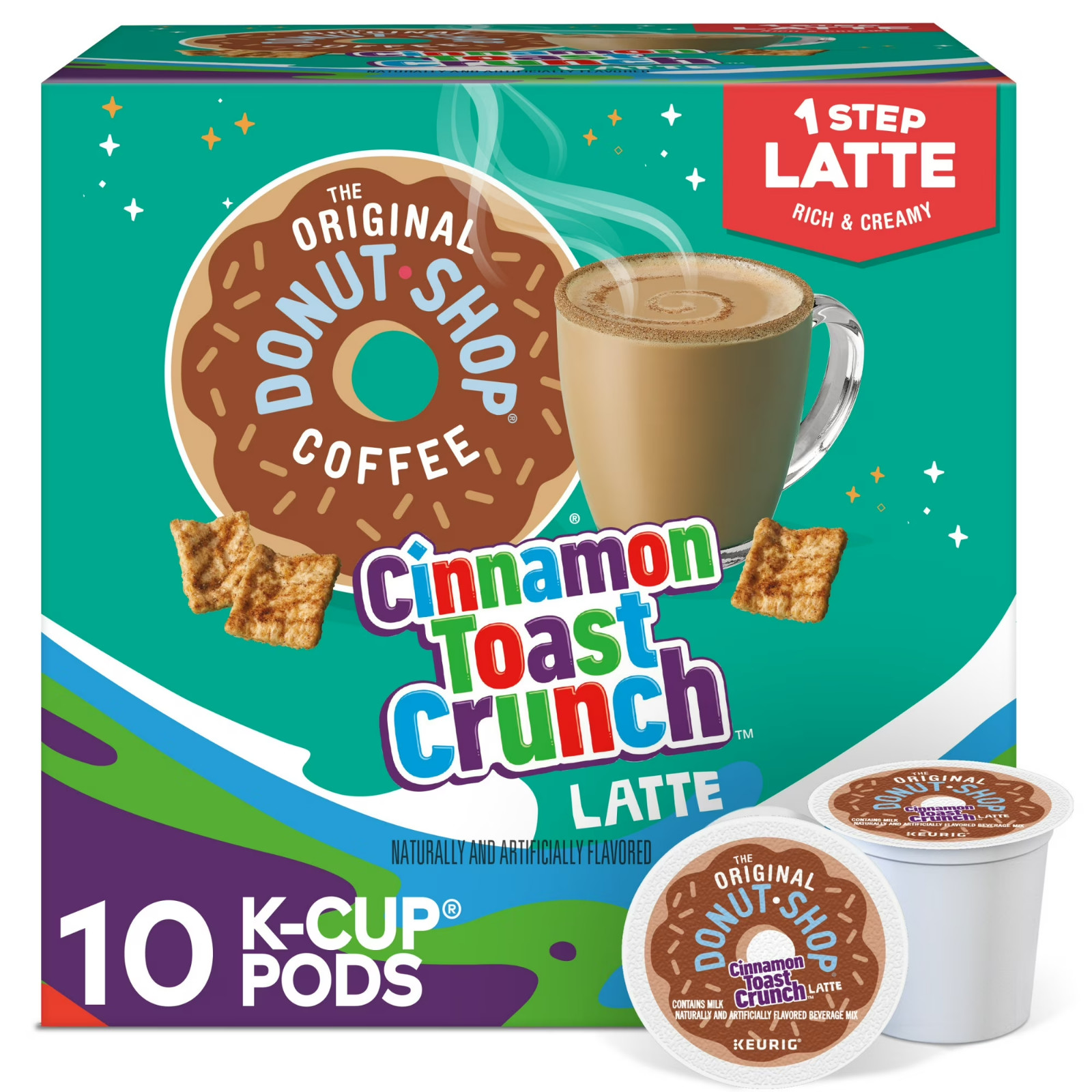 The Original Donut Shop, One Step Cinnamon Toast Crunch Latte K-Cup Coffee Pods