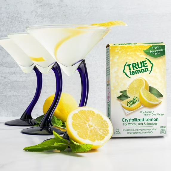 True Lemon Crystallized Water Enhancer Powder, 0 Calorie Lemon Flavor, 1.41 oz