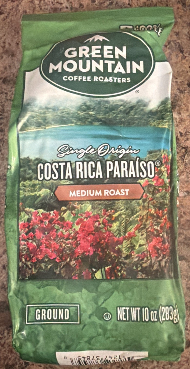 Green Mountain Ground Coffee Costa Rica Paraiso Medium Dark Roast 10 Oz