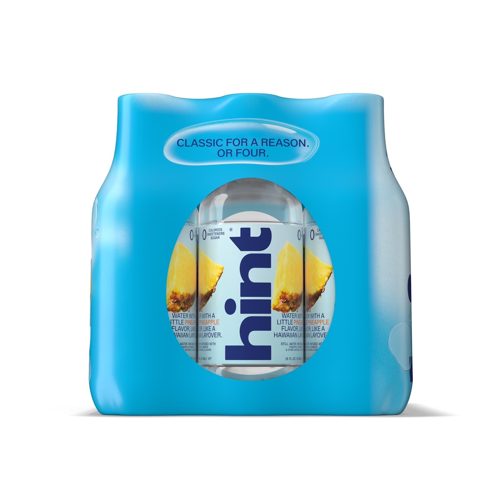 Hint Blue 4 Flavor Variety Pack Flavored Water, 16 fl oz, 12 Pack Plastic Bottle
