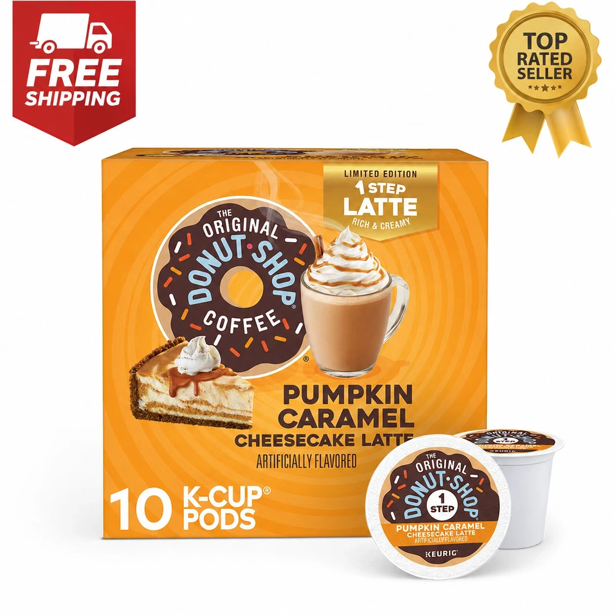 The Original Donut Shop Pumpkin Caramel Cheesecake Latte K-Cup Pods 10 Count
