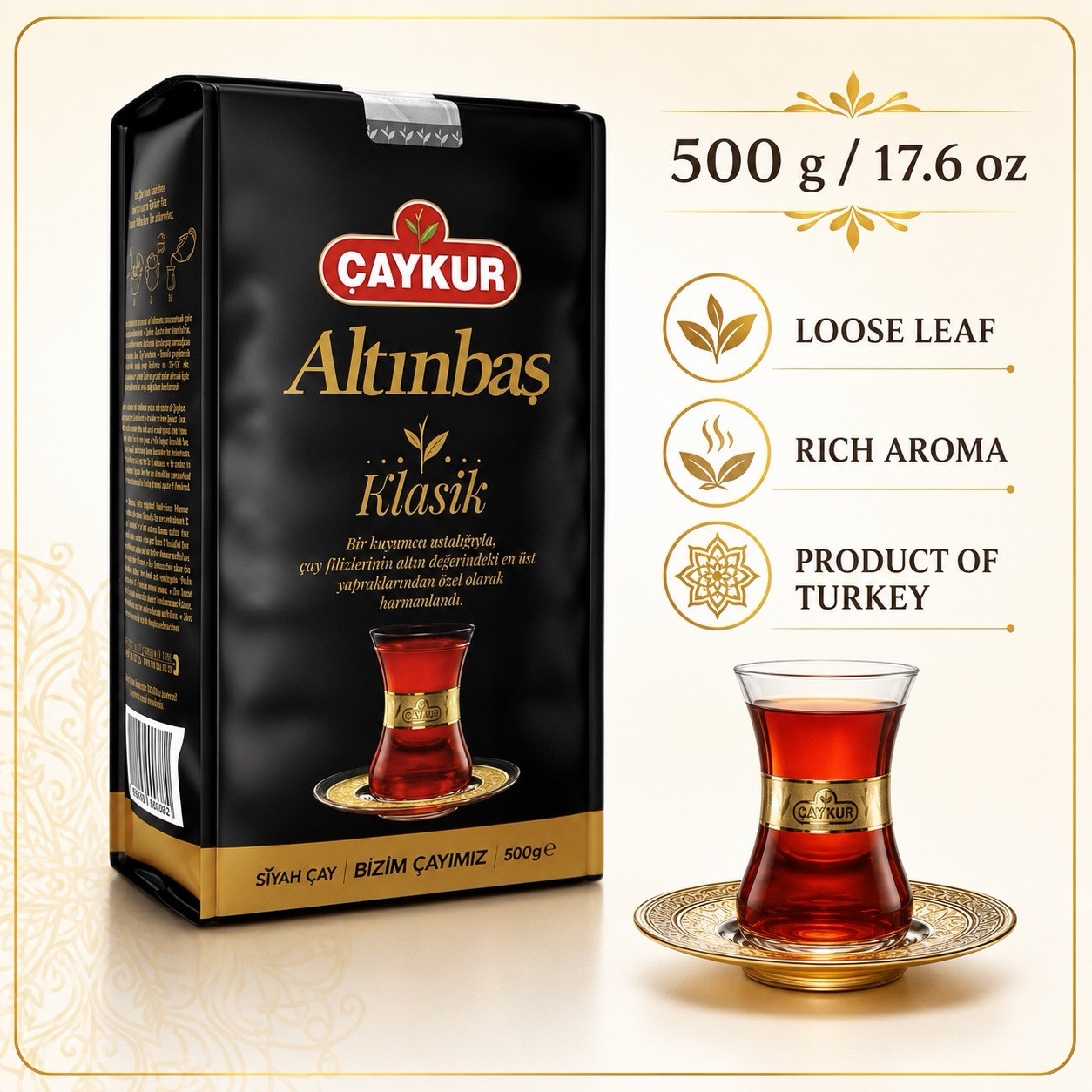 Caykur Altinbas Klasik Turkish Black Tea Loose Leaf 500g 17.6 oz